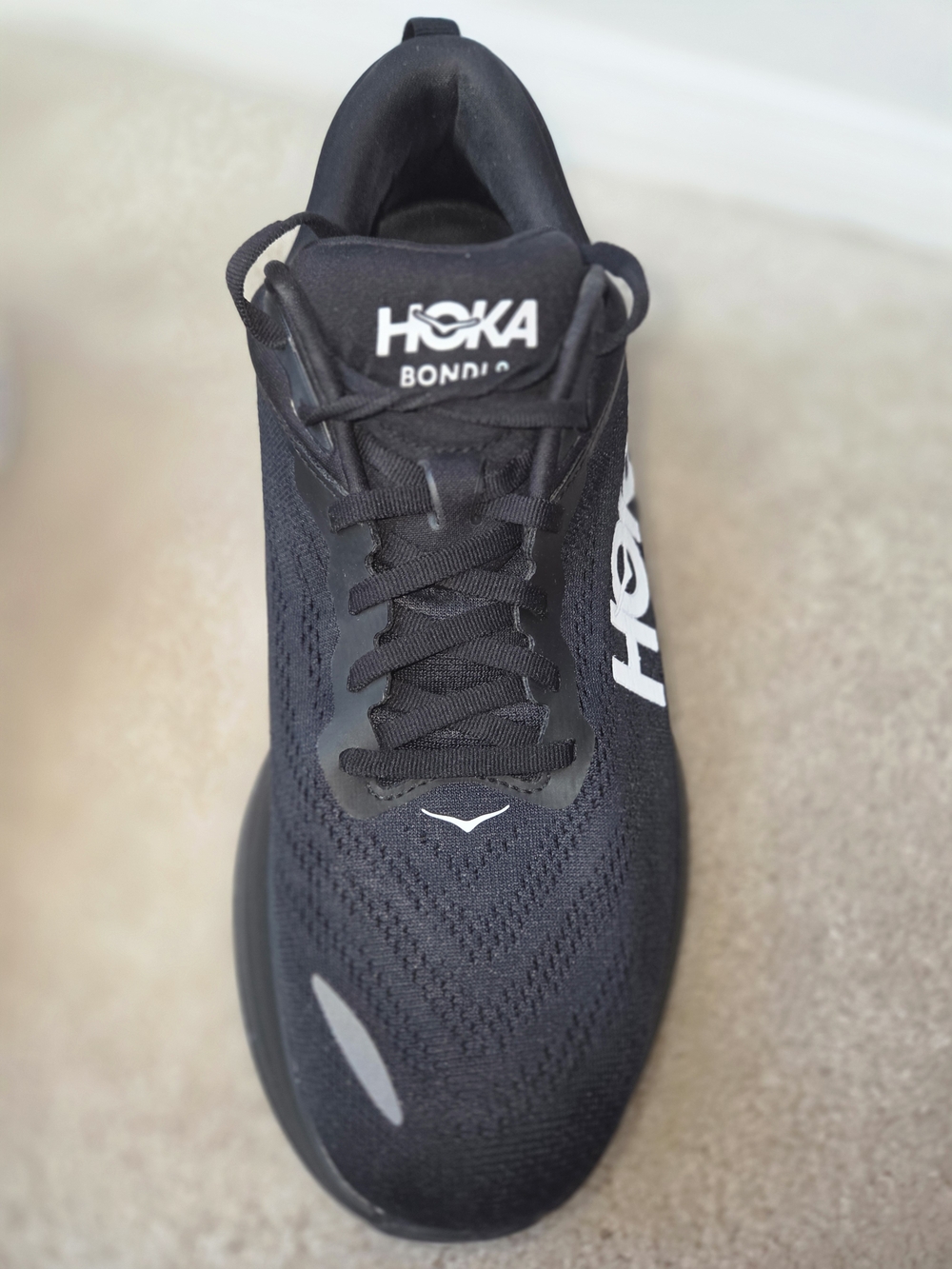 Hoka Men's Black and White Athletic Running Shoes - Picture 4 of 12